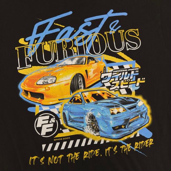 Fast And Furious Movie Crew Neck Short Sleeve T Shirt Mens Size XL Black - Picture 4 of 9